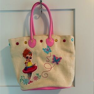 Colorful Fancy Nancy Tote Bag with Pink Accents